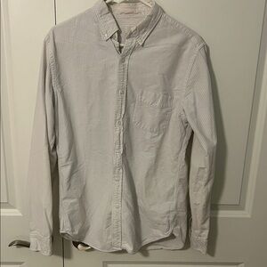 J. Crew White Striped Men's Shirt